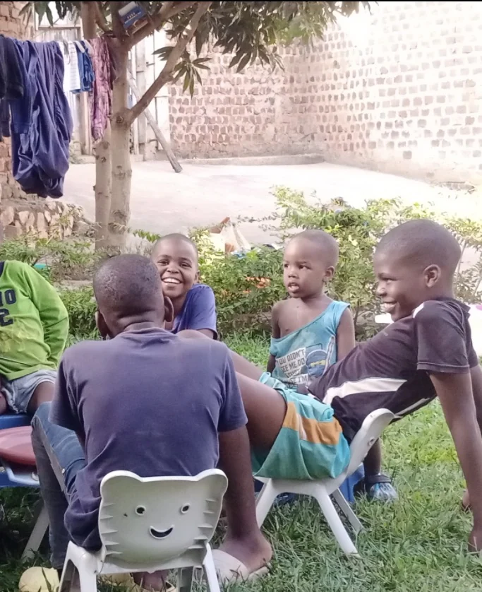 Children gathered together outdoors